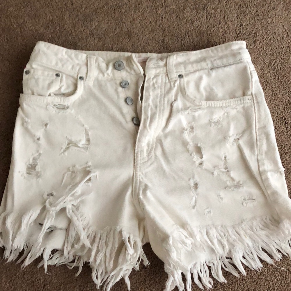 Zara white denim shorts